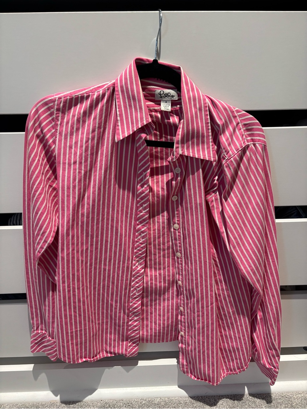 Lily Pulitzer Pink & White Striped Button-Up Shirt